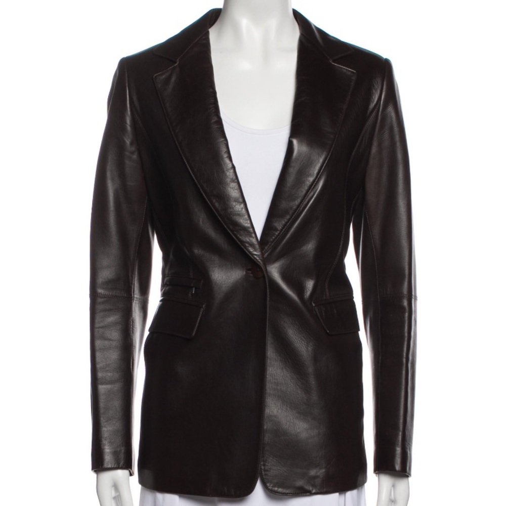 Chocolate Leather Blazer
